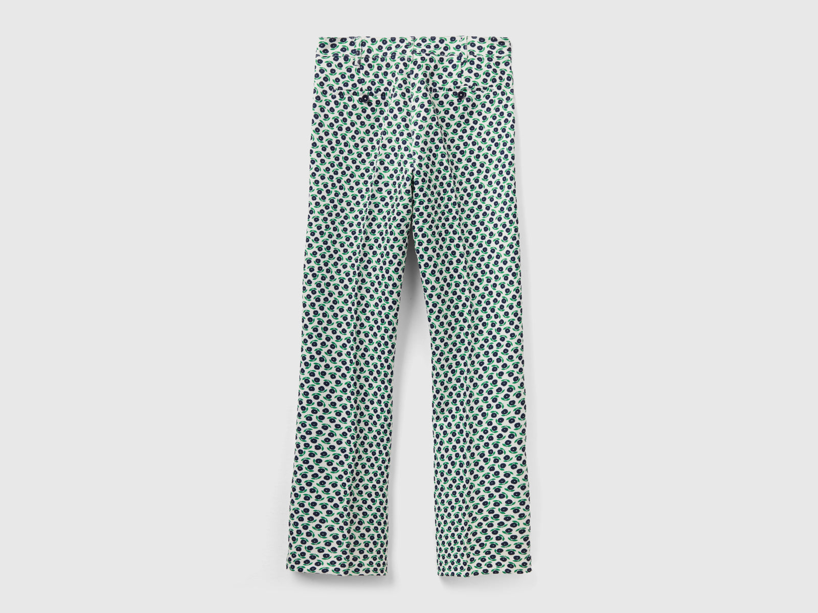 Pantaloni con stampa fiori da donna bianco 2 | Benetton Outlet