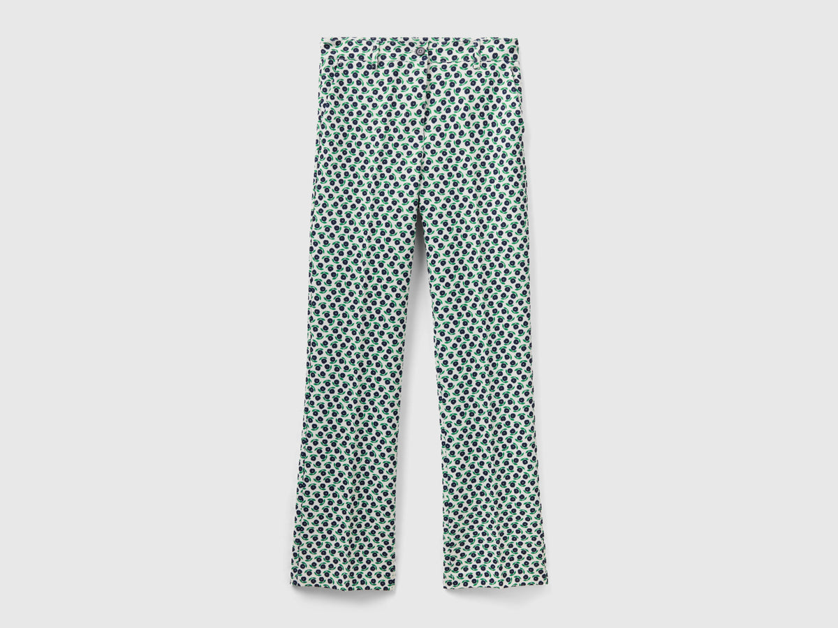 Pantaloni con stampa fiori
