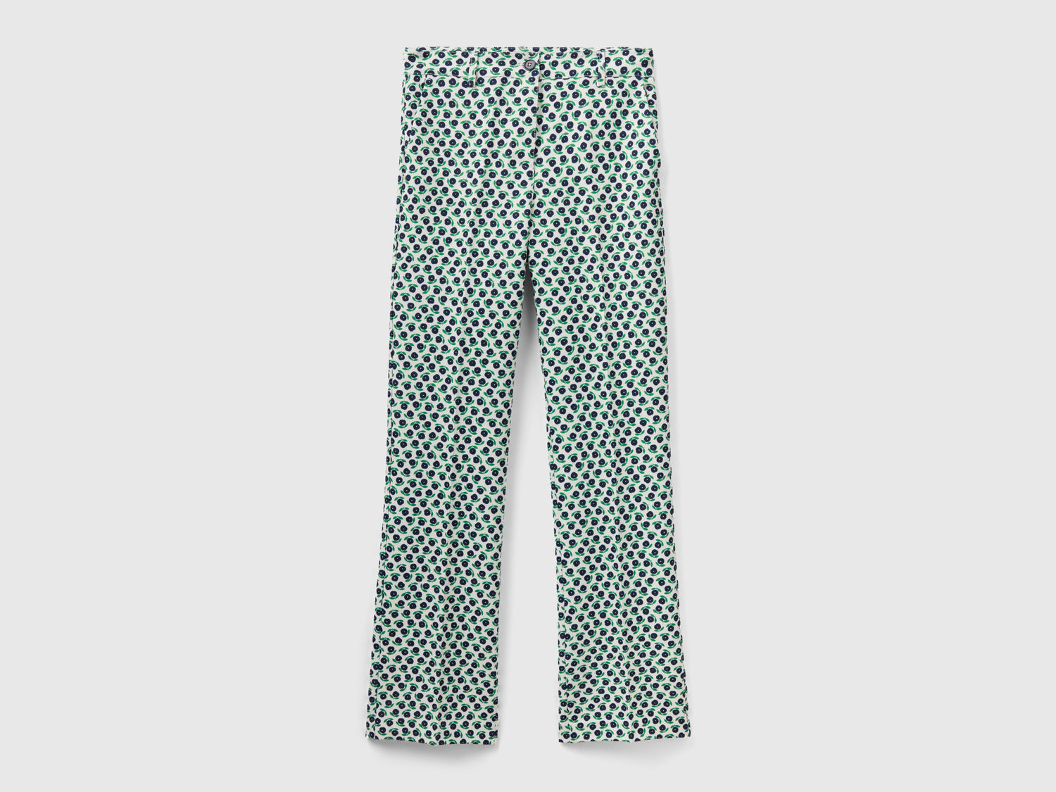 Pantaloni con stampa fiori da donna bianco | Benetton Outlet
