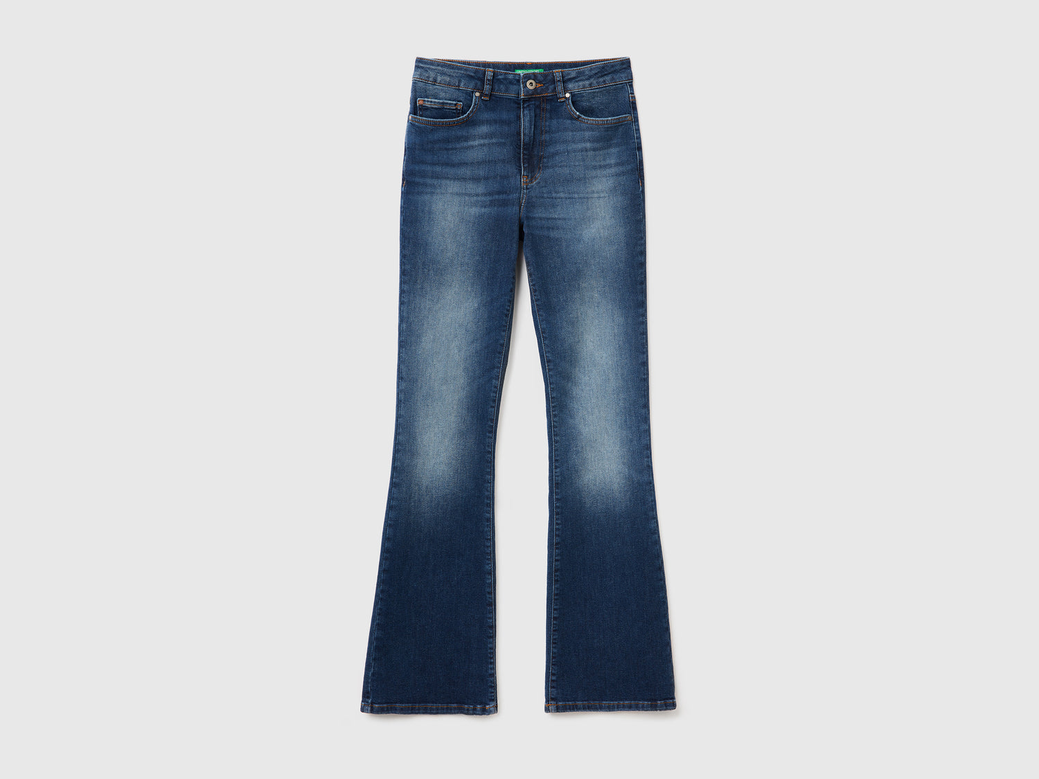 Jeans elasticizzati a zampa da donna blu scuro | Benetton Outlet