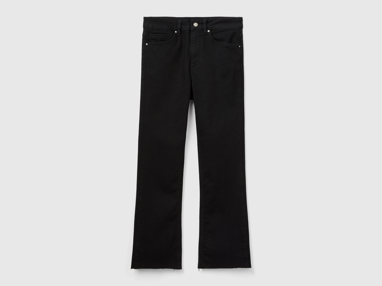 Jeans cinque tasche cropped da donna nero | Benetton Outlet
