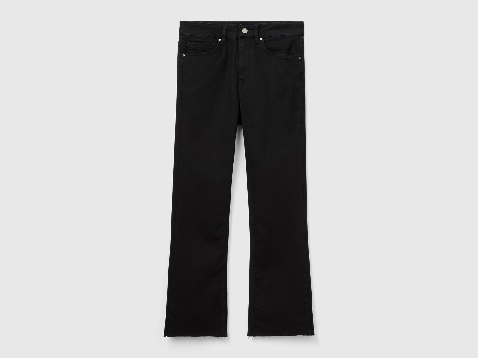 Jeans cinque tasche cropped da donna nero | Benetton Outlet