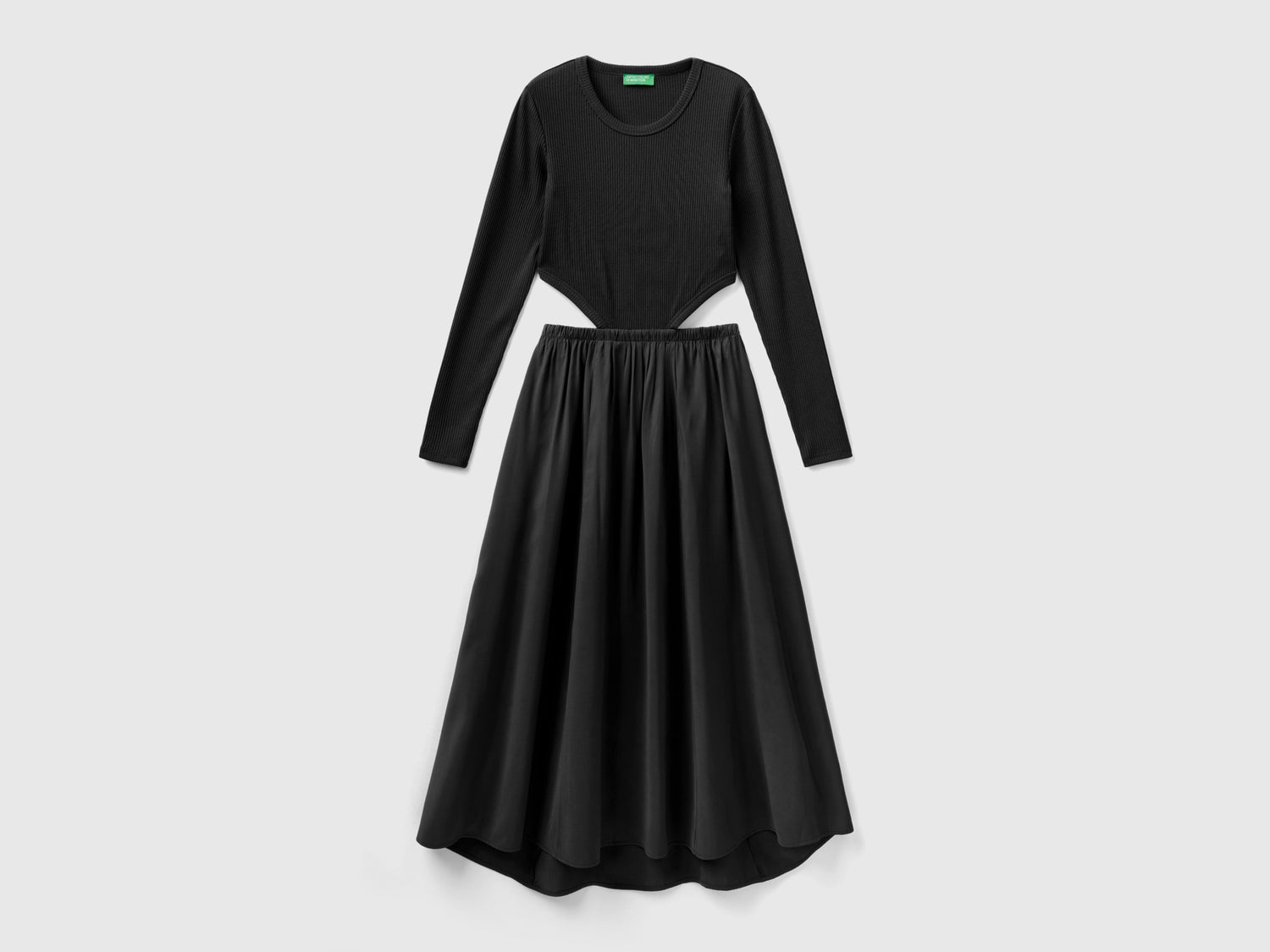 Vestito lungo cut out da donna nero | Benetton Outlet
