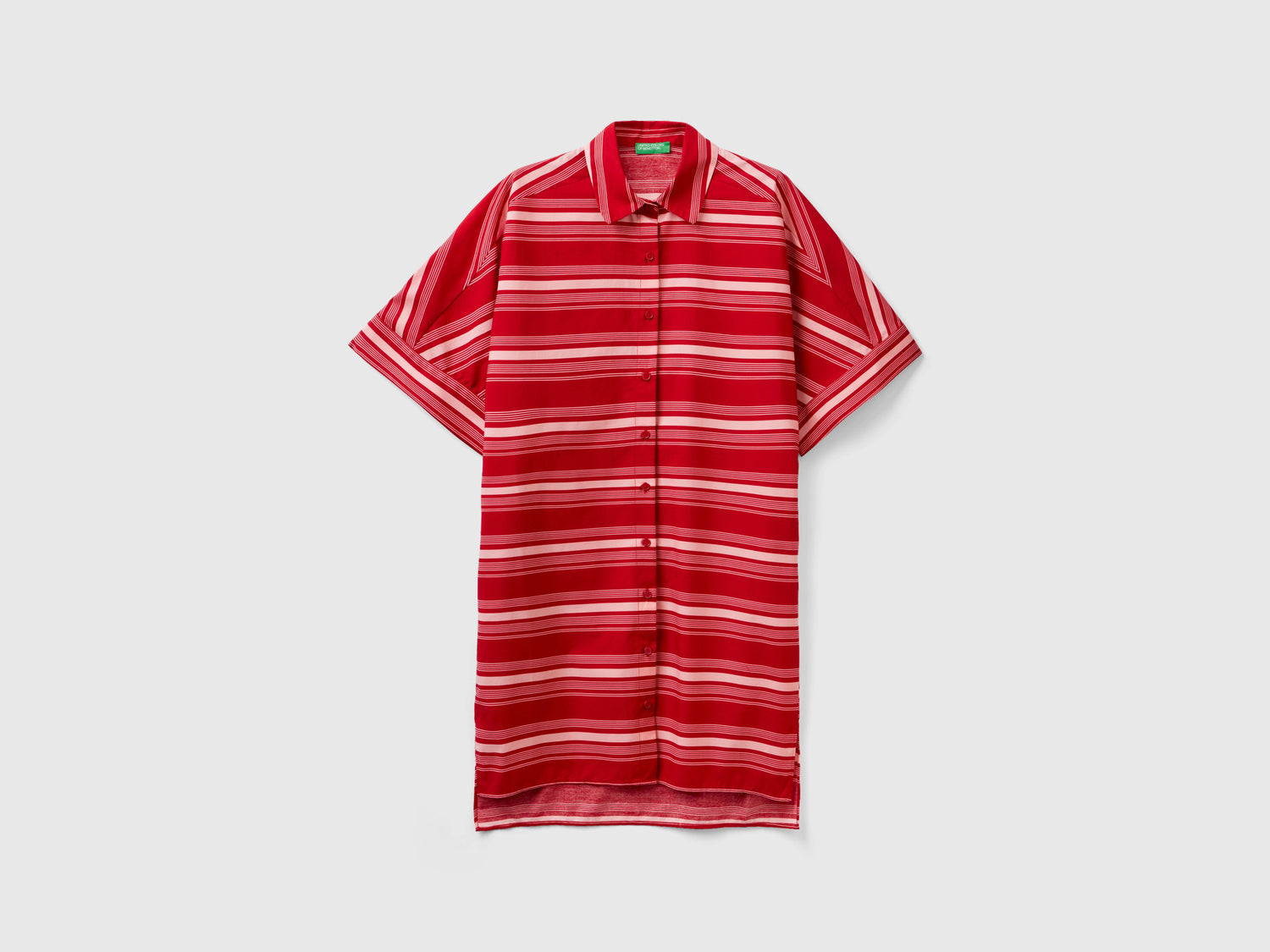 Vestito camicia a righe da donna rosso | Benetton Outlet
