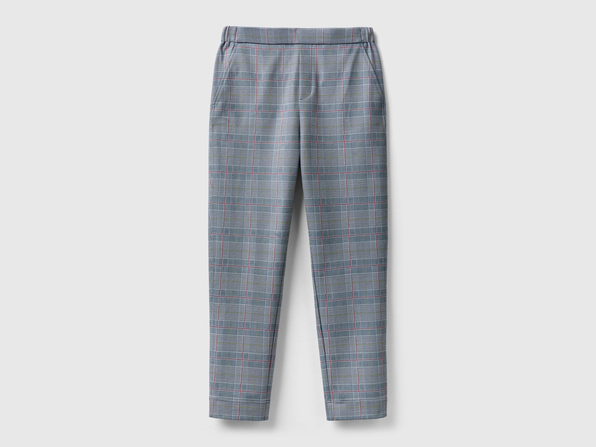 Pantaloni fantasia con elastico in vita da donna grigio chiaro Benetton Outlet