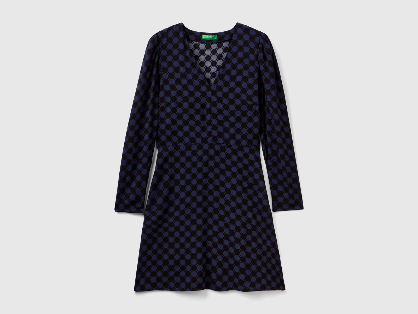Abito fantasia in viscosa da donna blu scuro | Benetton Outlet