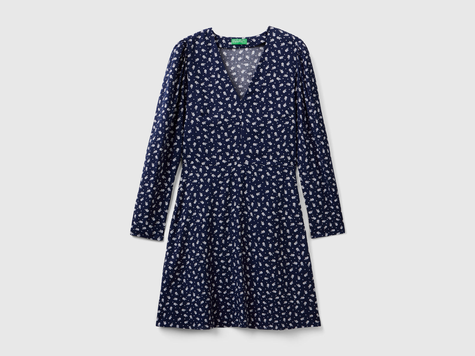 Abito fantasia in viscosa da donna blu | Benetton Outlet
