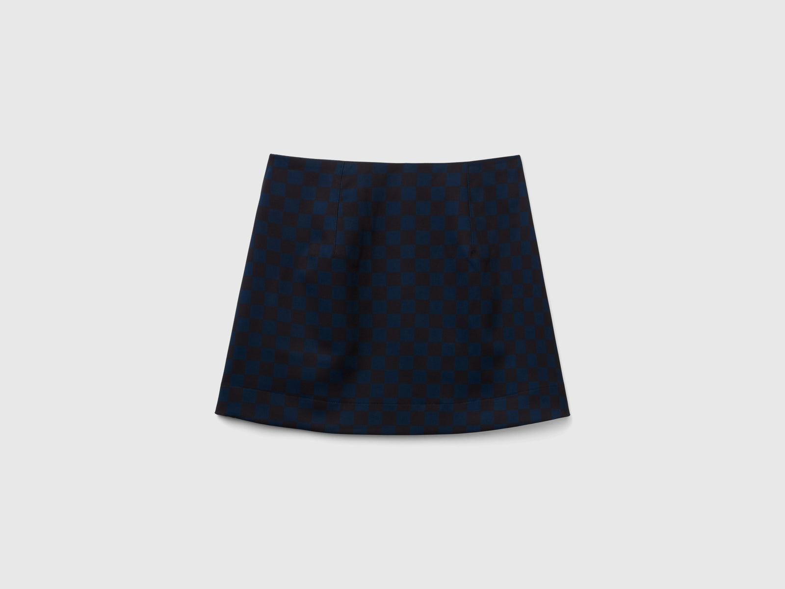 Minigonna a scacchi da donna blu scuro 2 | Benetton Outlet