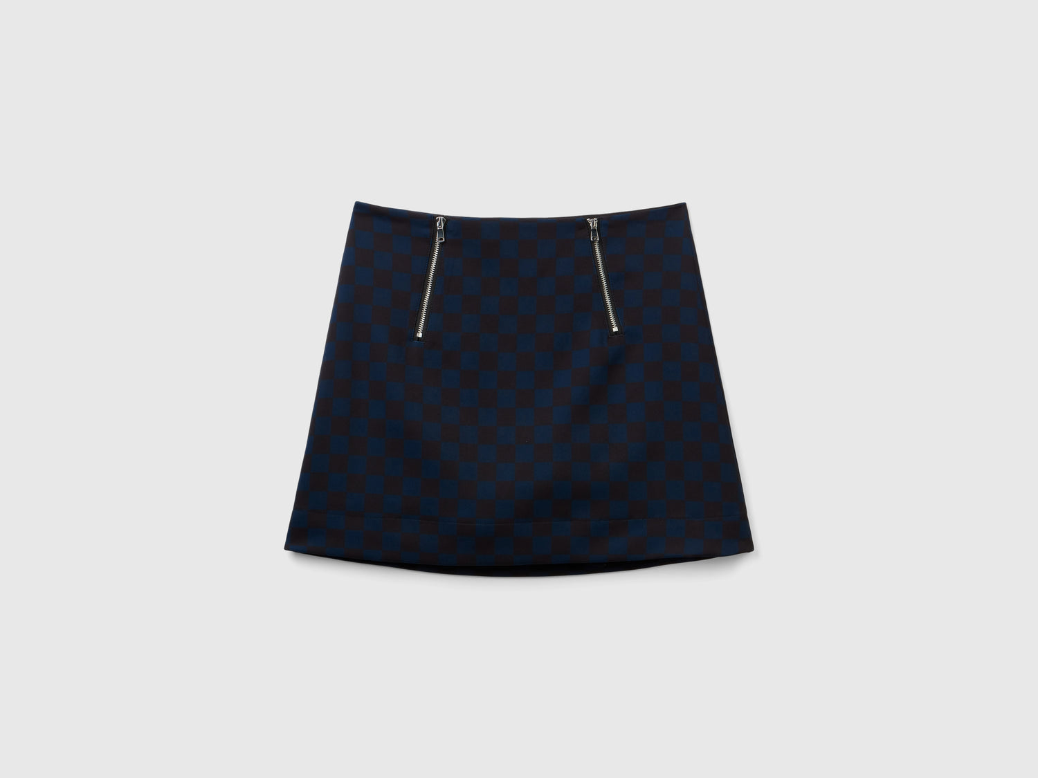 Minigonna a scacchi da donna blu scuro | Benetton Outlet