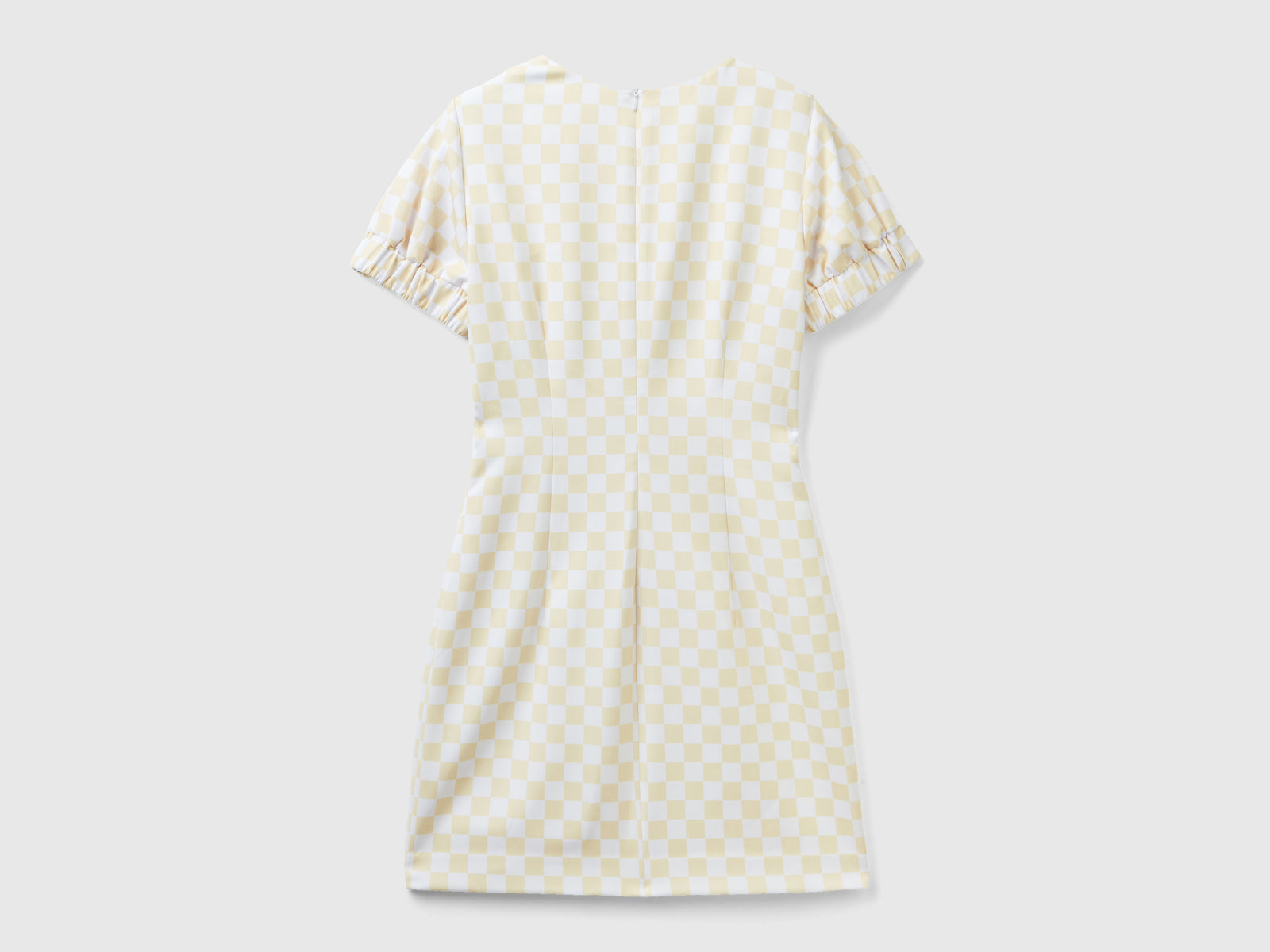 Tubino slim fit a scacchi da donna giallo 2 | Benetton Outlet