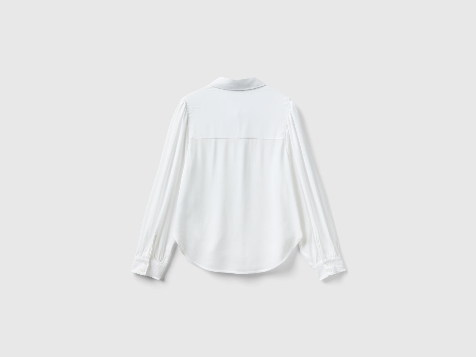Camicia in pura viscosa da donna bianco 2 | Benetton Outlet