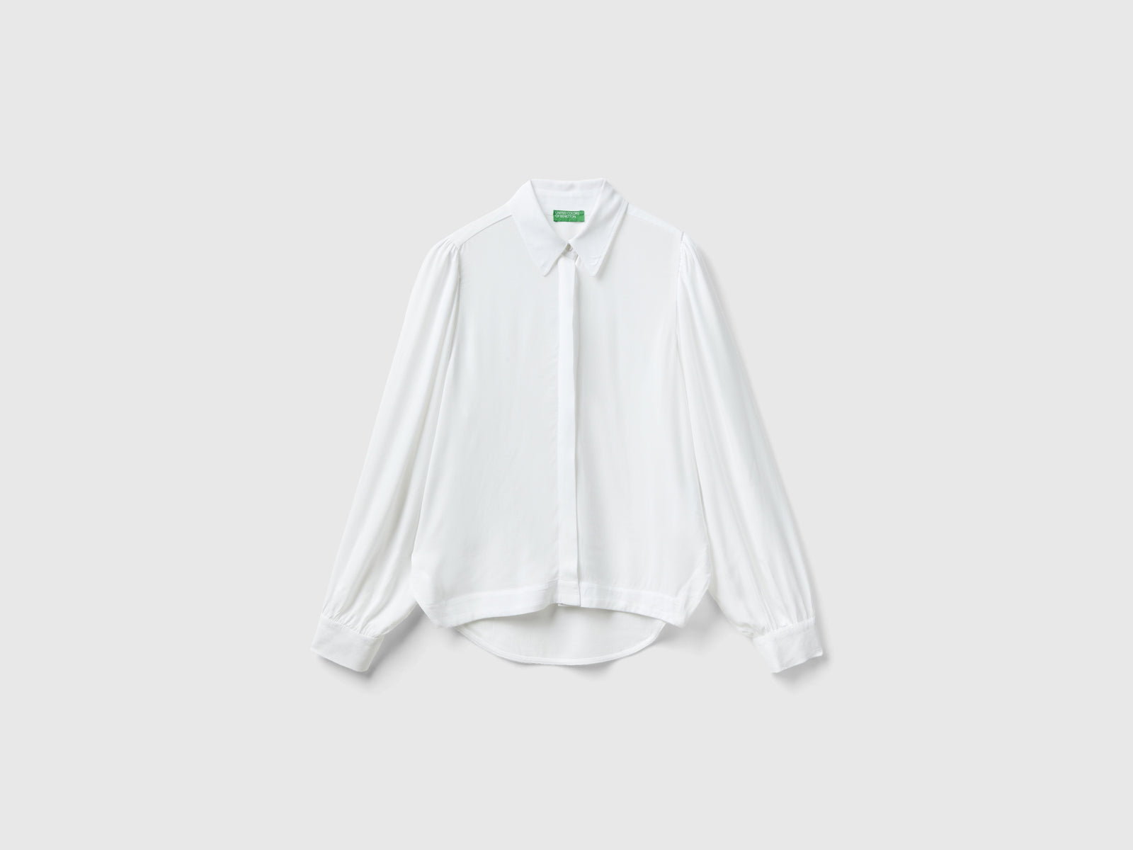 Camicia in pura viscosa da donna bianco | Benetton Outlet