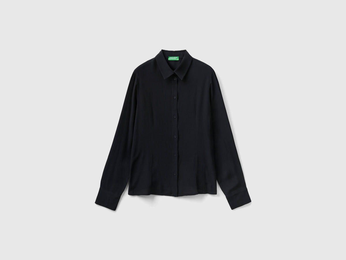 Camicia sfiancata in viscosa