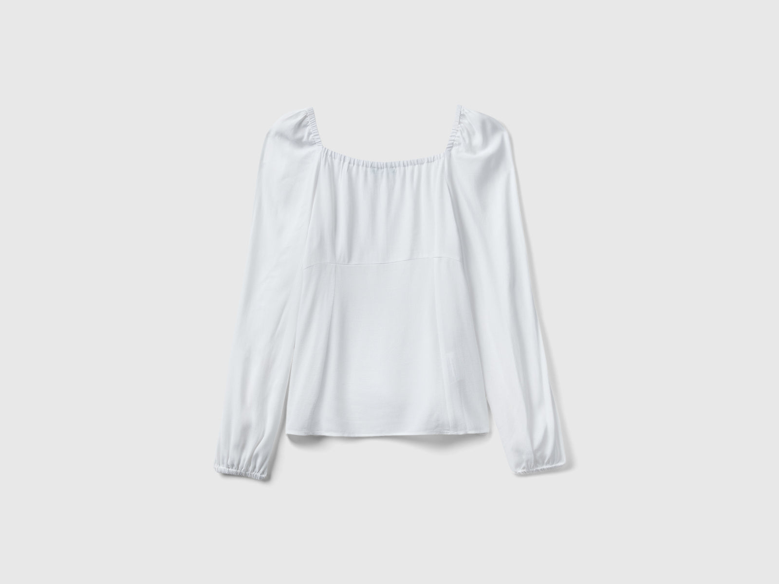 Blusa slim fit scollo quadrato da donna bianco 2 | Benetton Outlet
