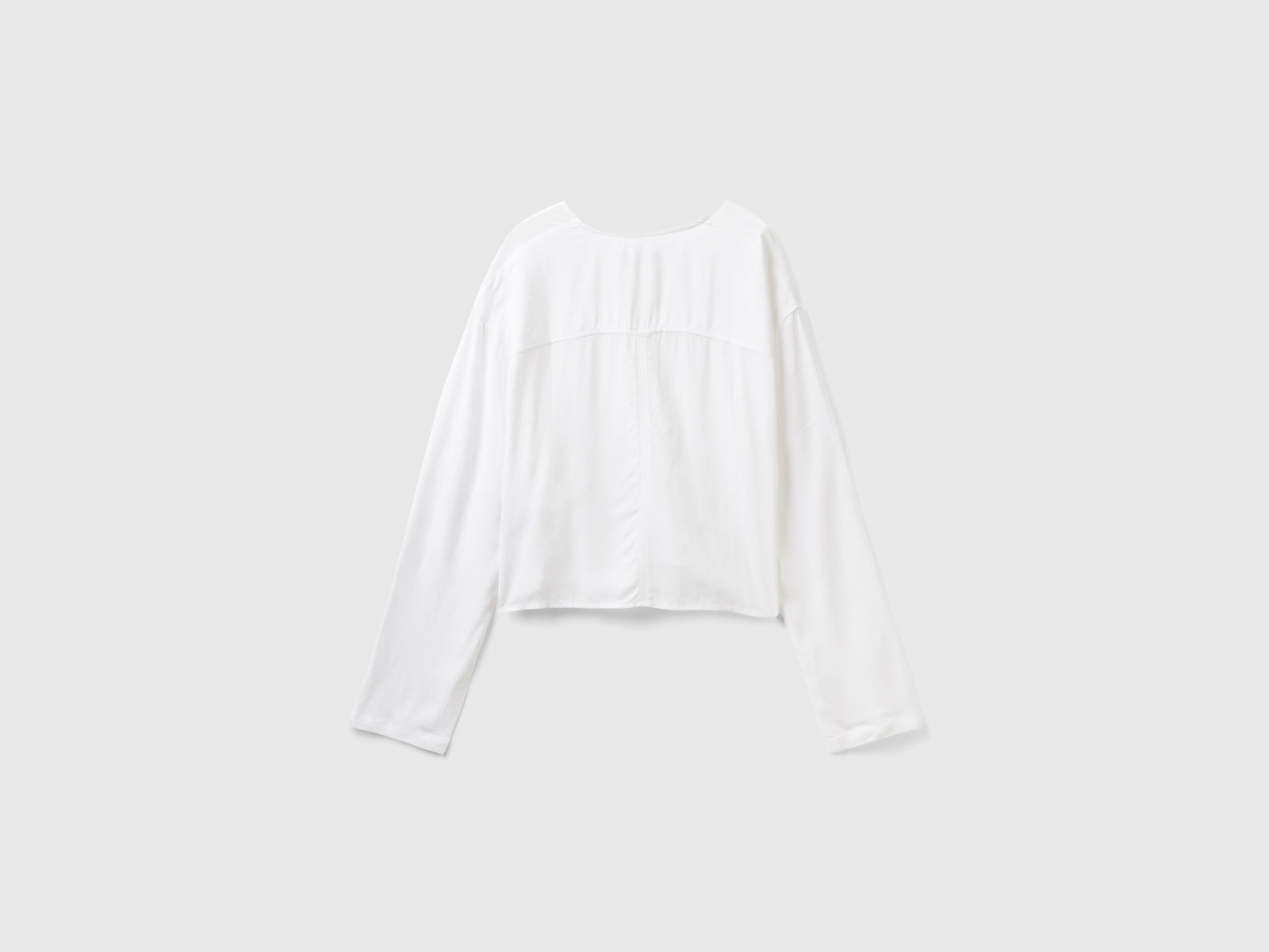 Blusa con scollo a V da donna bianco 2 | Benetton Outlet