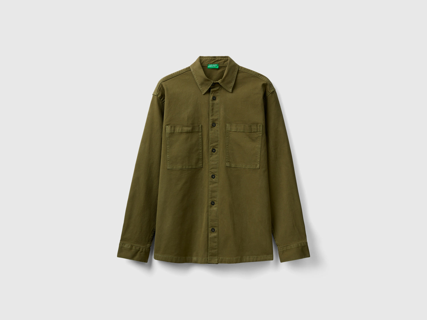 Overshirt con tasche da uomo verde militare | Benetton Outlet