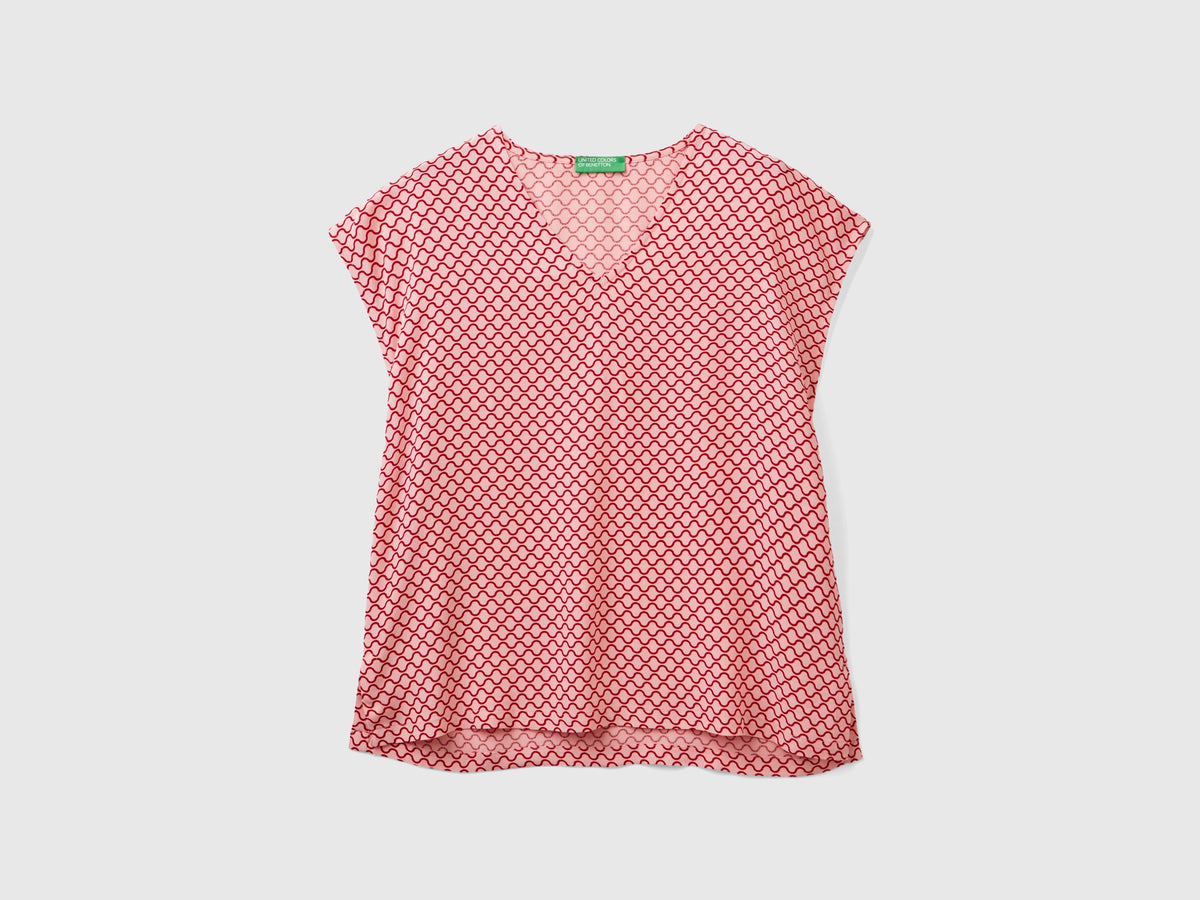 Blusa smanicata stampata