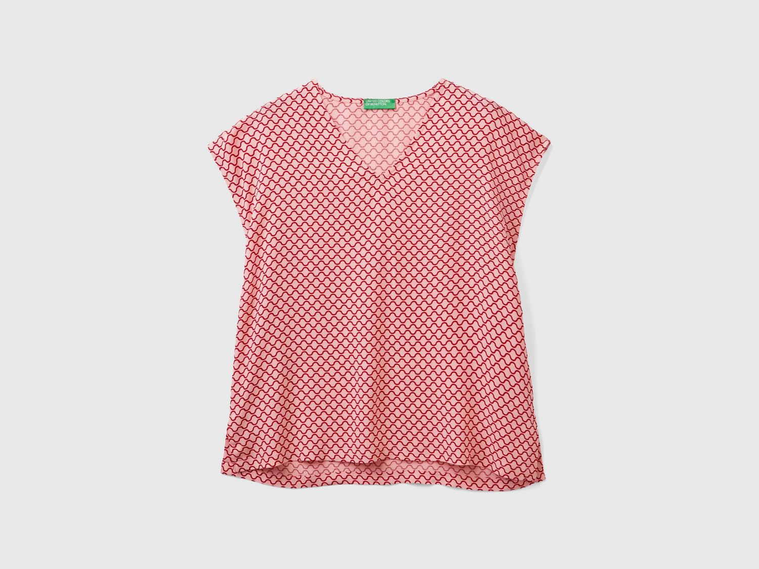 Blusa smanicata stampata da donna rosa | Benetton Outlet