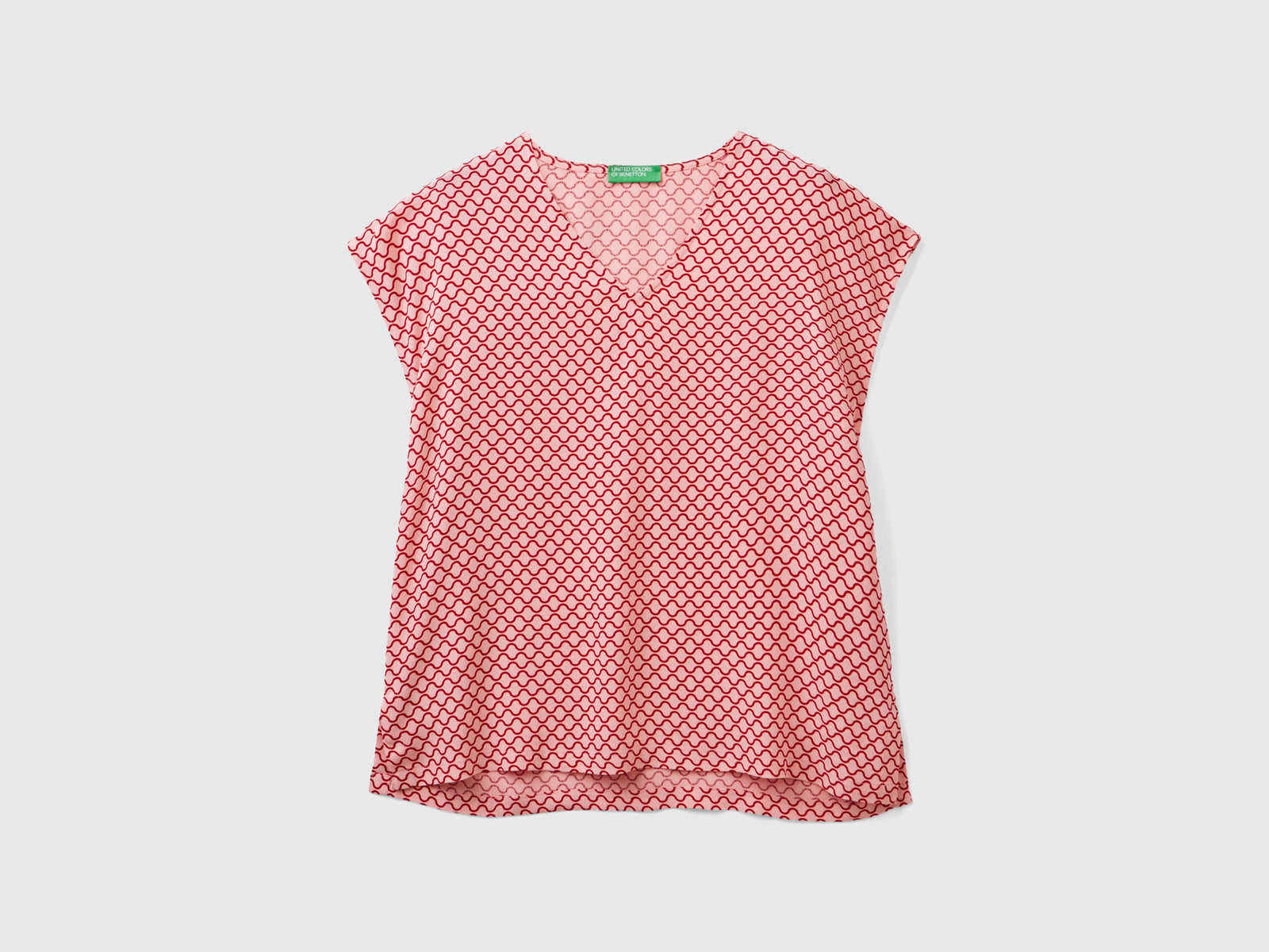 Blusa smanicata stampata da donna rosa | Benetton Outlet