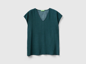 Blusa smanicata stampata