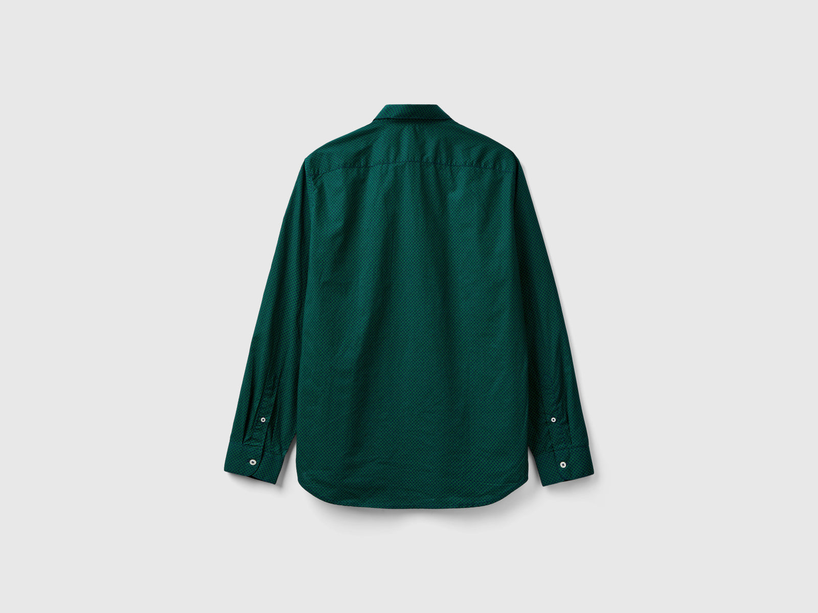 Camicia fantasia slim fit da uomo verde scuro 2 | Benetton Outlet