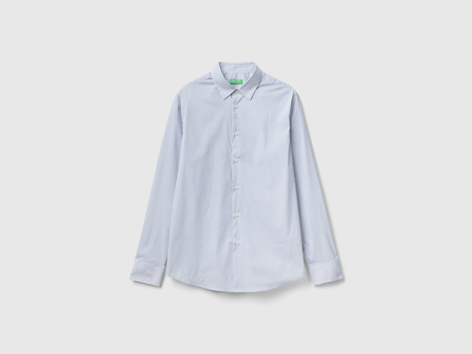 Camicia slim fit in misto cotone stretch da uomo bianco | Benetton Outlet