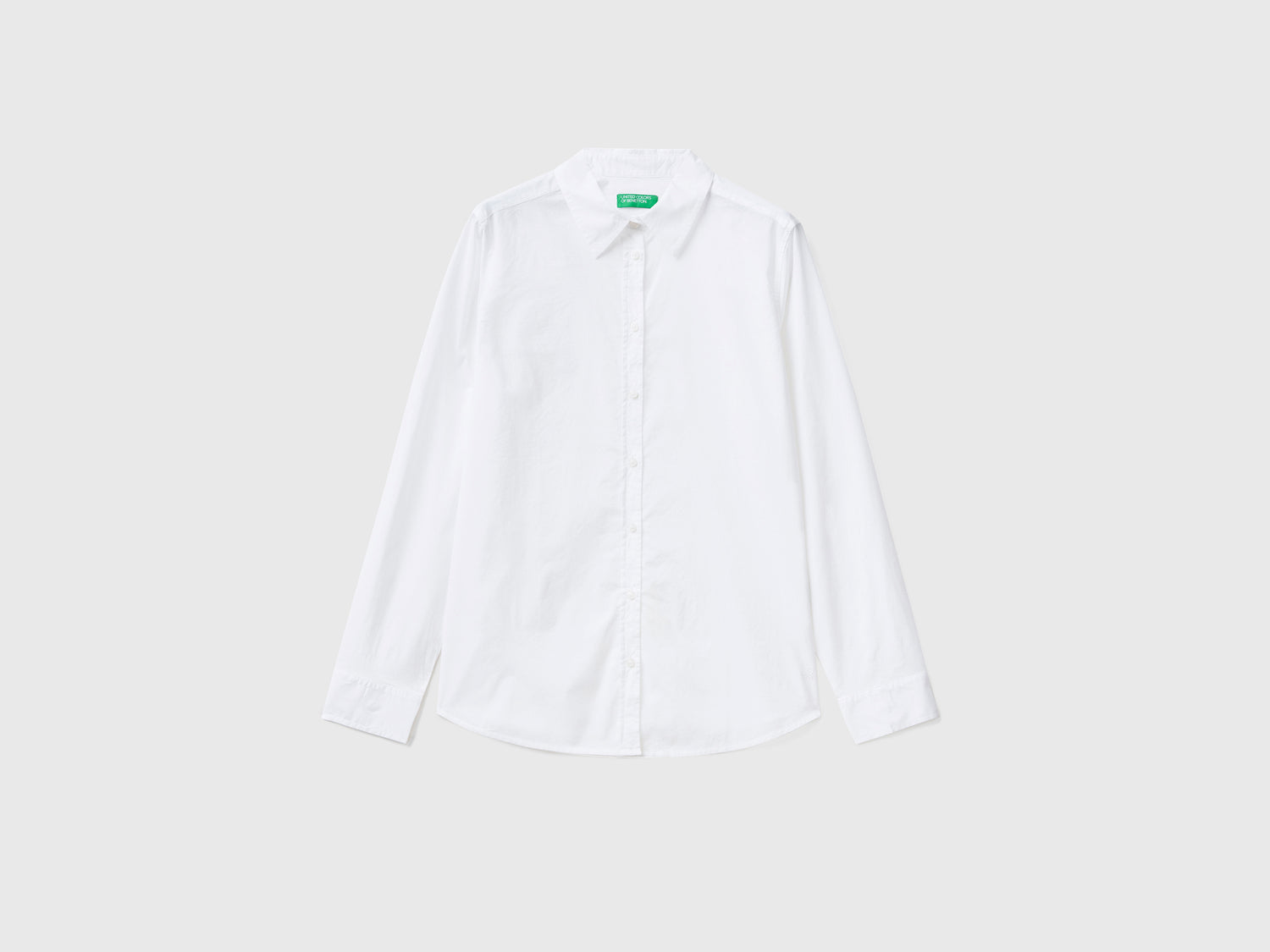 Camicia in cotone leggero da donna bianco | Benetton Outlet
