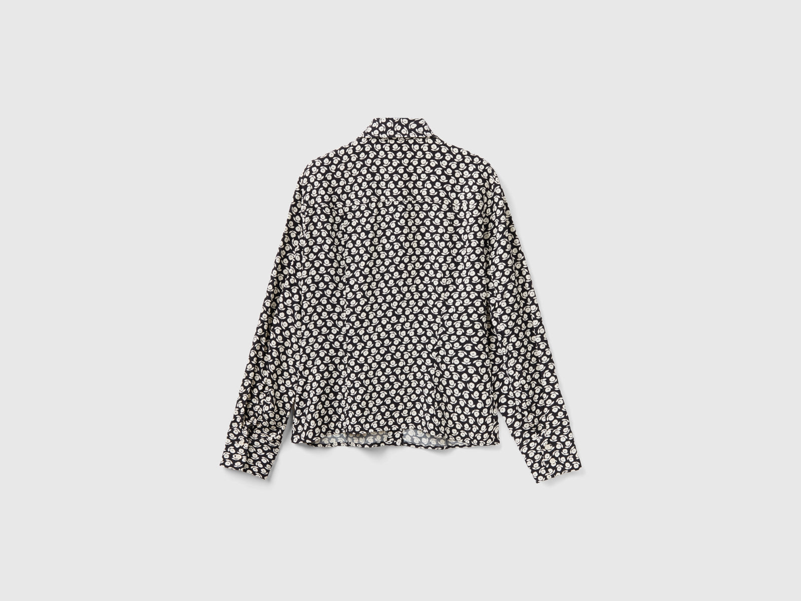 Camicia con stampa fiori da donna nero 2 | Benetton Outlet