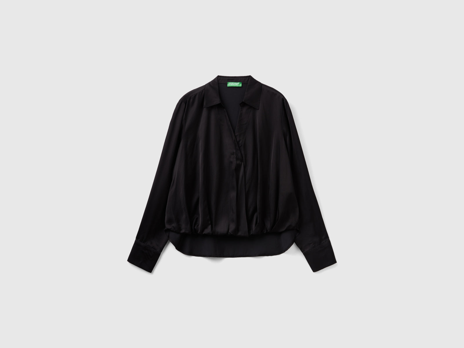 Blusa in misto viscosa e Modal da donna nero | Benetton Outlet