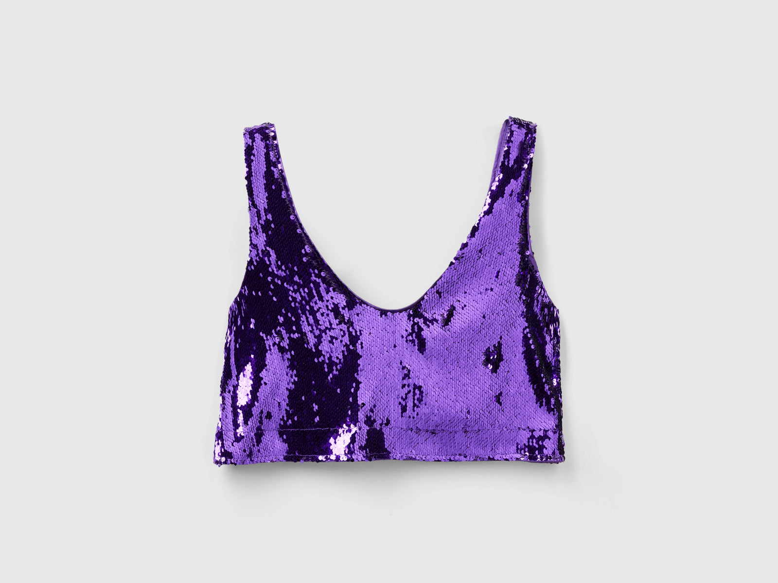 Top con paillettes da donna malva scuro 2 | Benetton Outlet