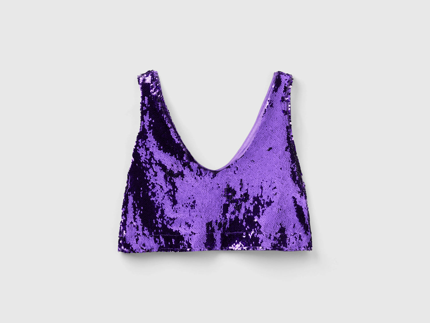 Top con paillettes da donna malva scuro | Benetton Outlet