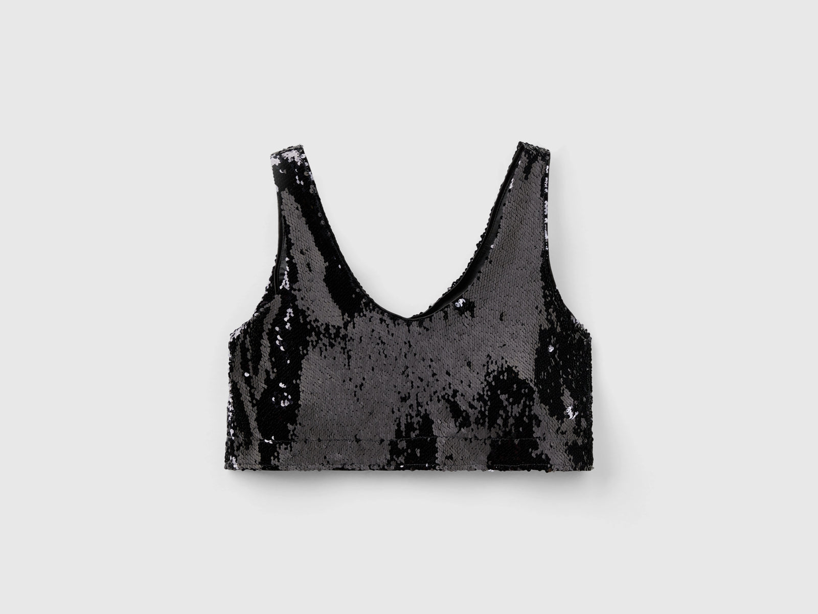 Top con paillettes da donna nero 2 | Benetton Outlet