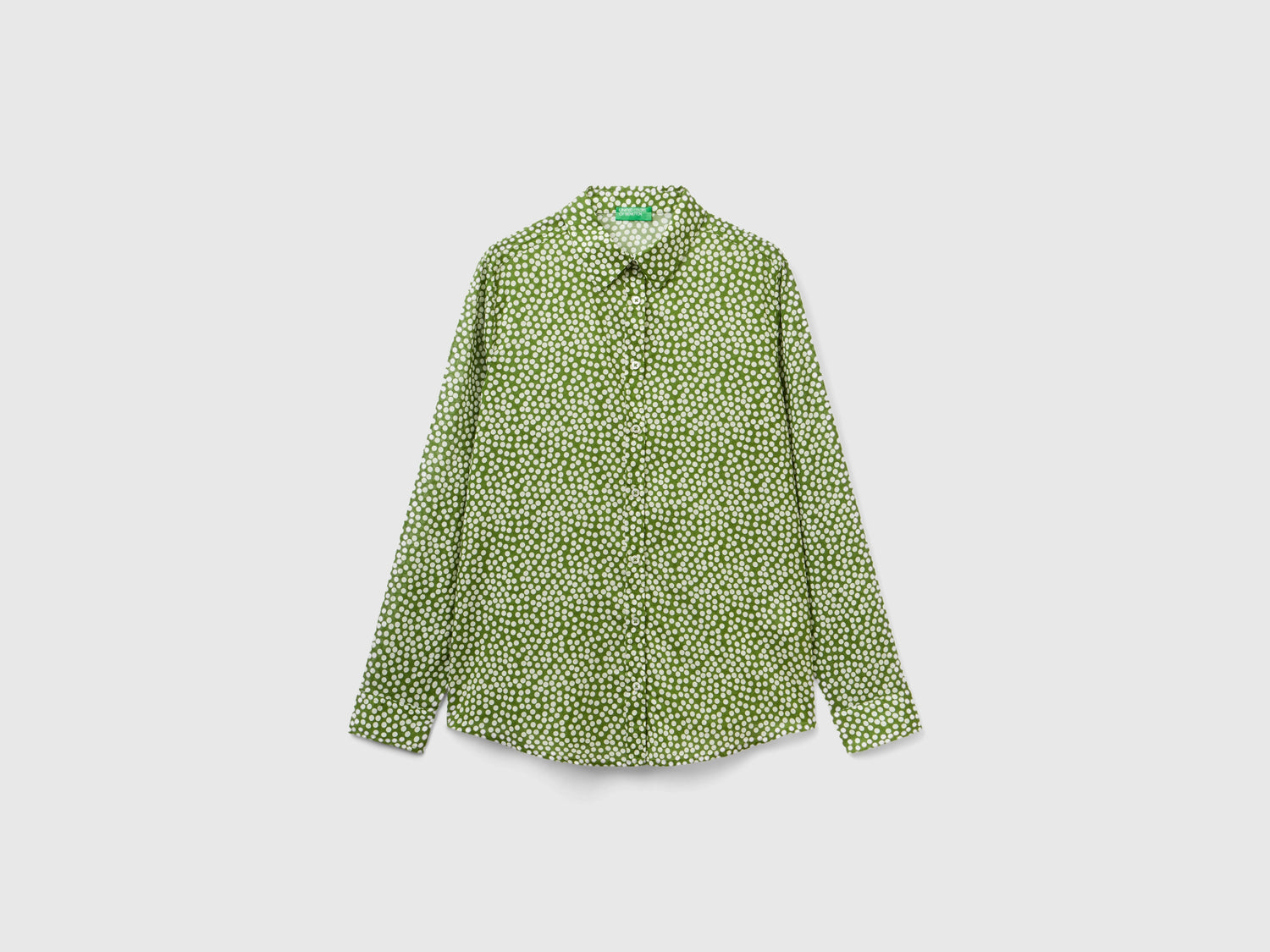 Camicia a pois da donna verde | Benetton Outlet