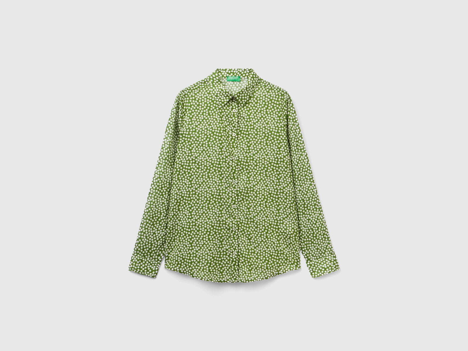 Camicia a pois da donna verde | Benetton Outlet