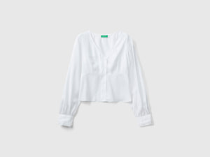 Camicia fluida con scollo a V