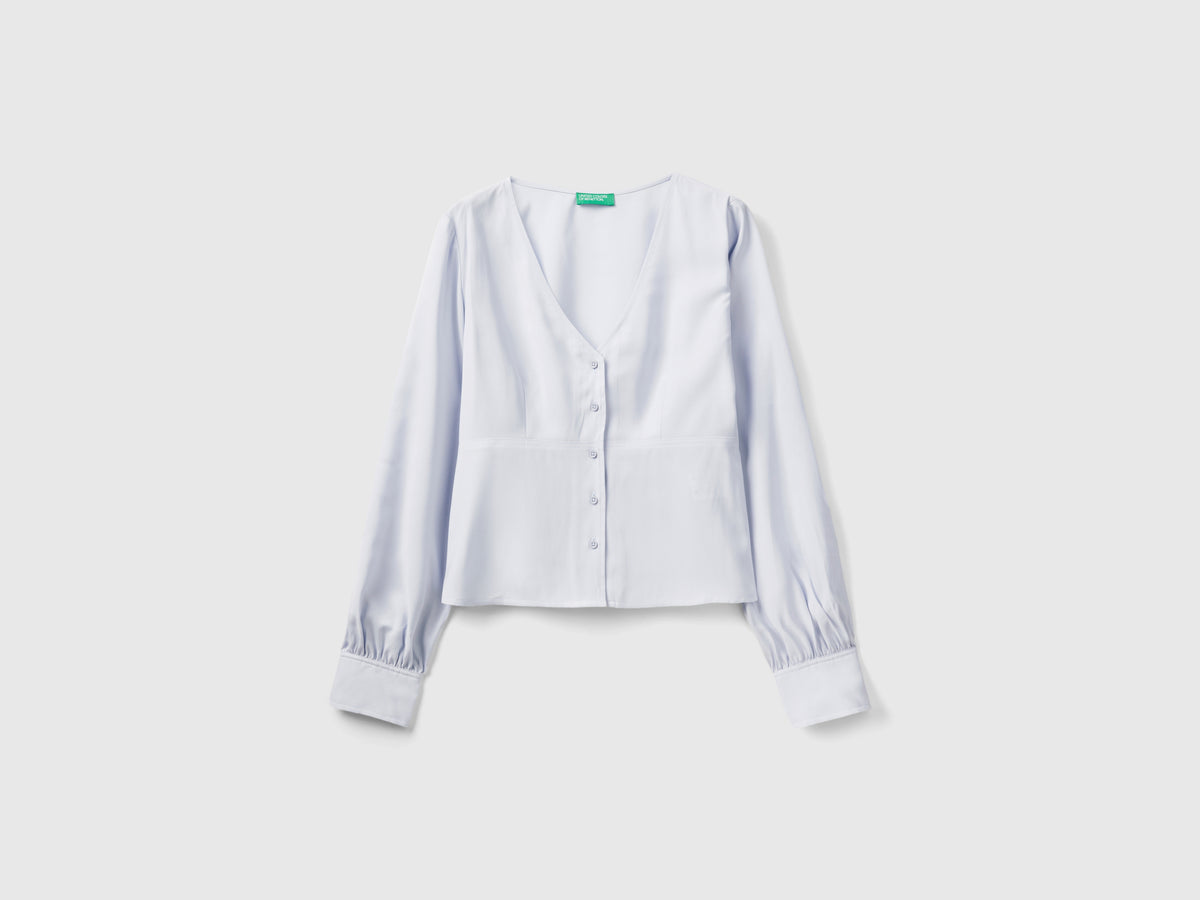 Camicia fluida con scollo a V