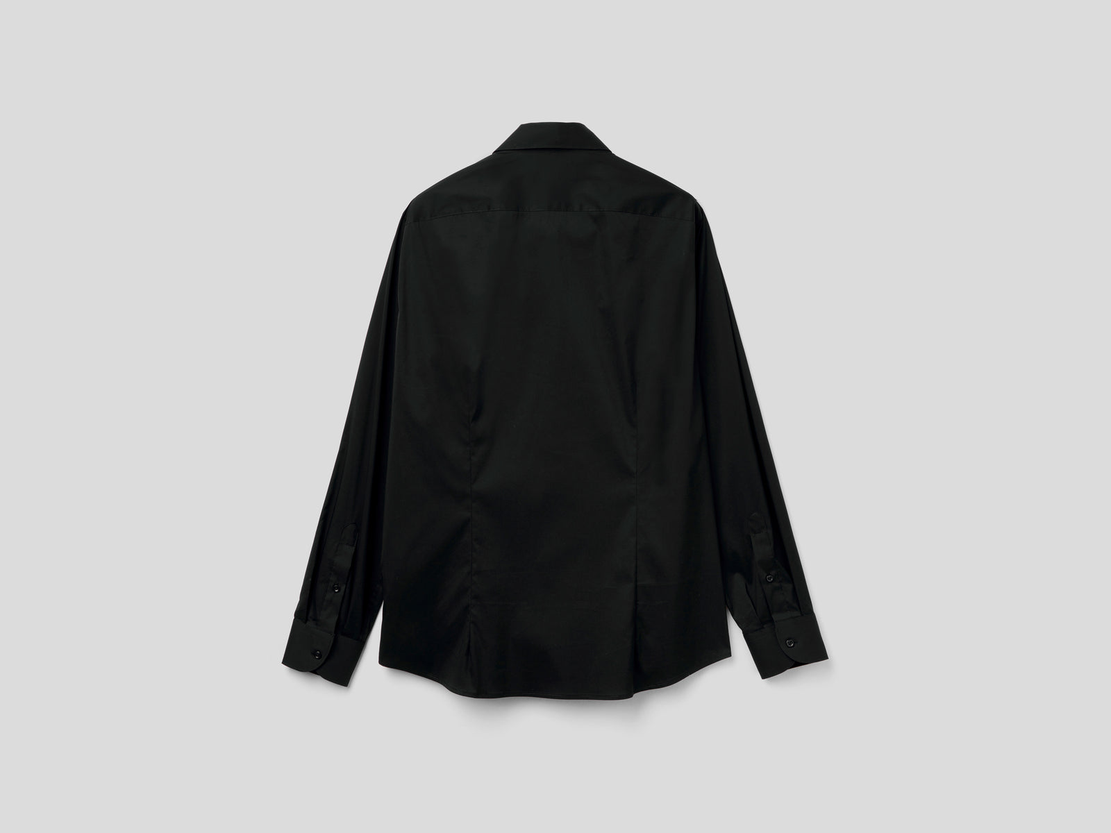 Camicia slim fit tinta unita da uomo nero 2 | Benetton Outlet