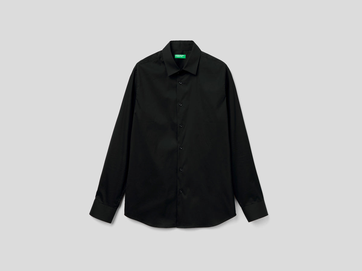 Camicia slim fit tinta unita