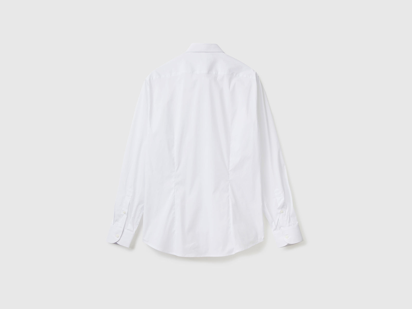 Camicia slim fit tinta unita da uomo bianco 2 | Benetton Outlet