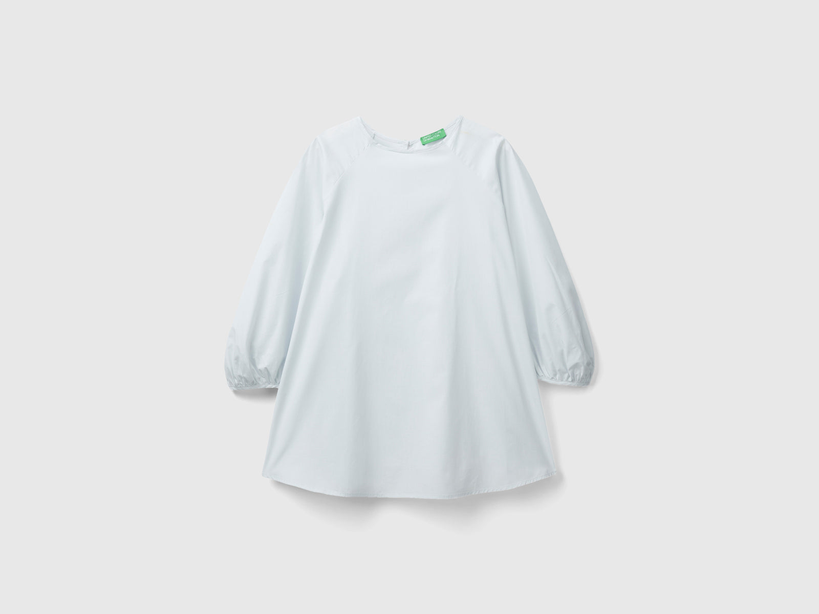 Blusa girocollo con manica 3/4 da donna grigio chiaro | Benetton Outlet