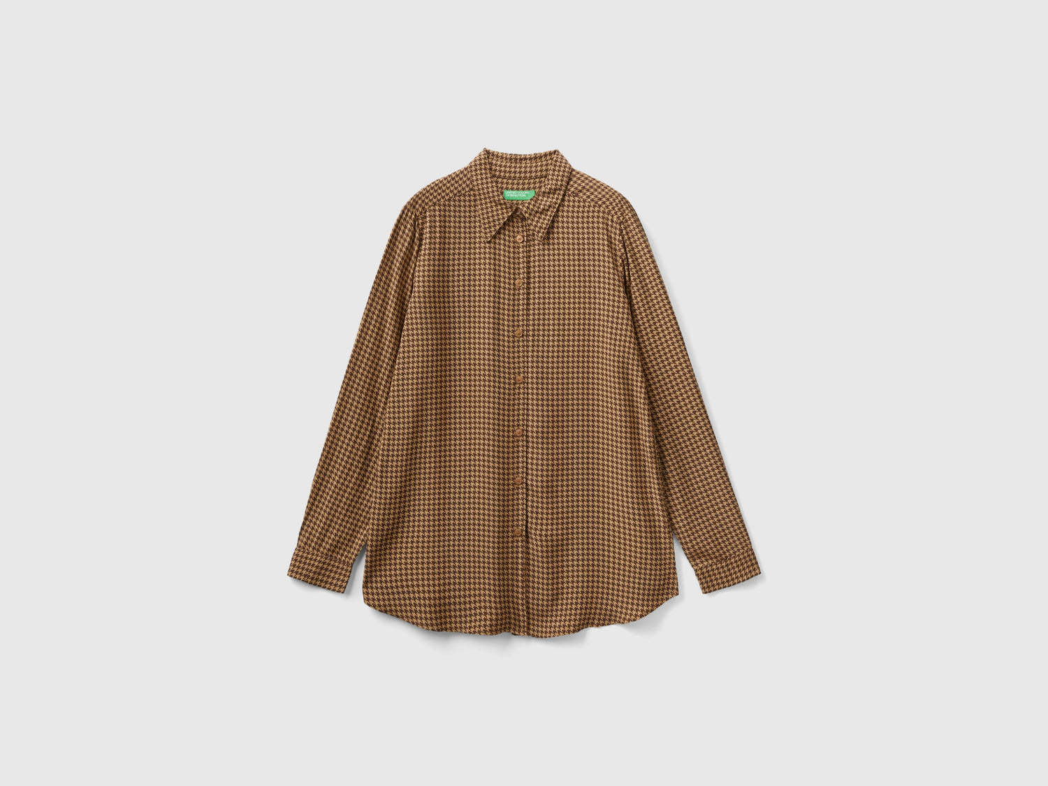 Camicia fantasia in viscosa da donna marrone | Benetton Outlet