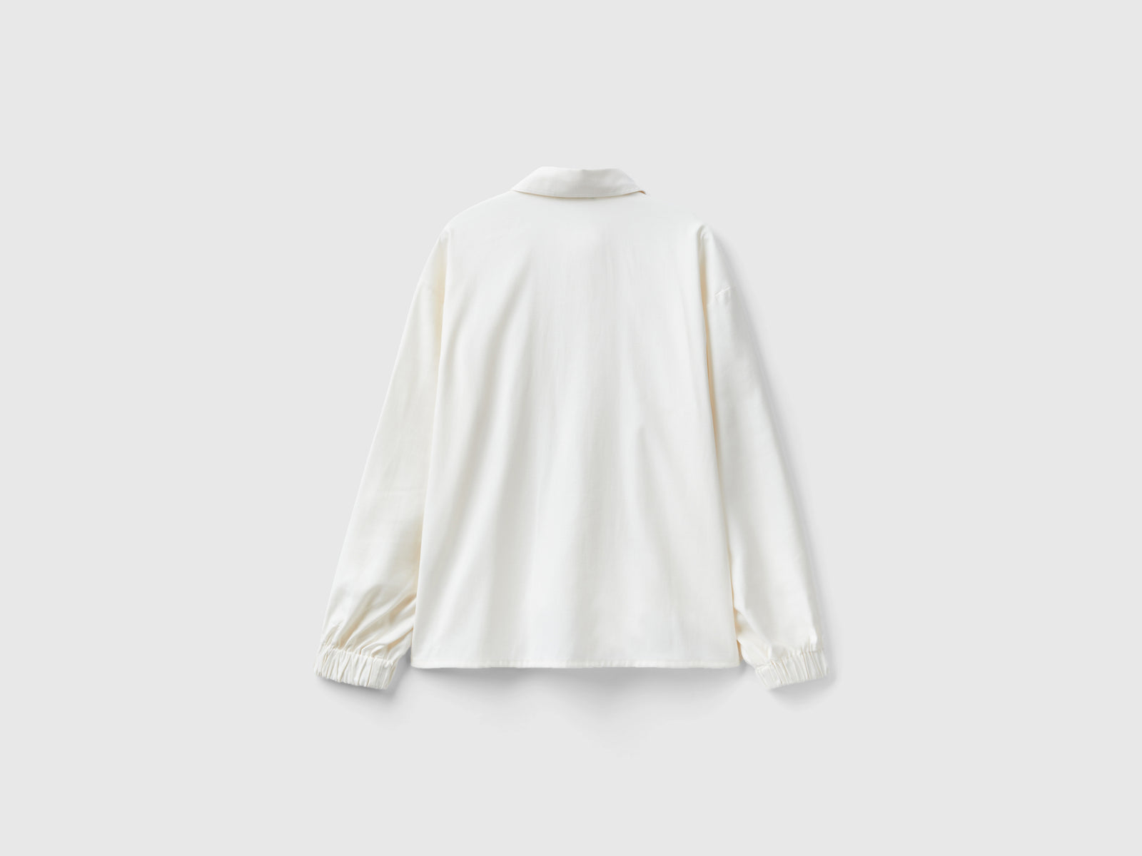 Camicia in viscosa e lino da donna bianco panna 2 | Benetton Outlet