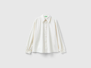 Camicia in viscosa e lino