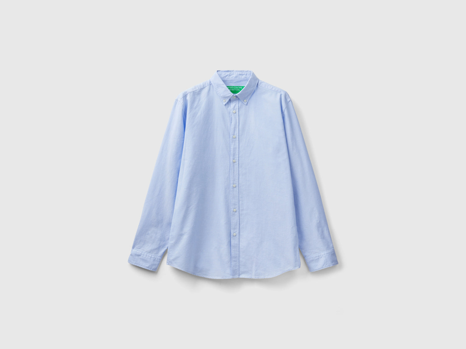 Camicia slim fit button down da uomo celeste | Benetton Outlet