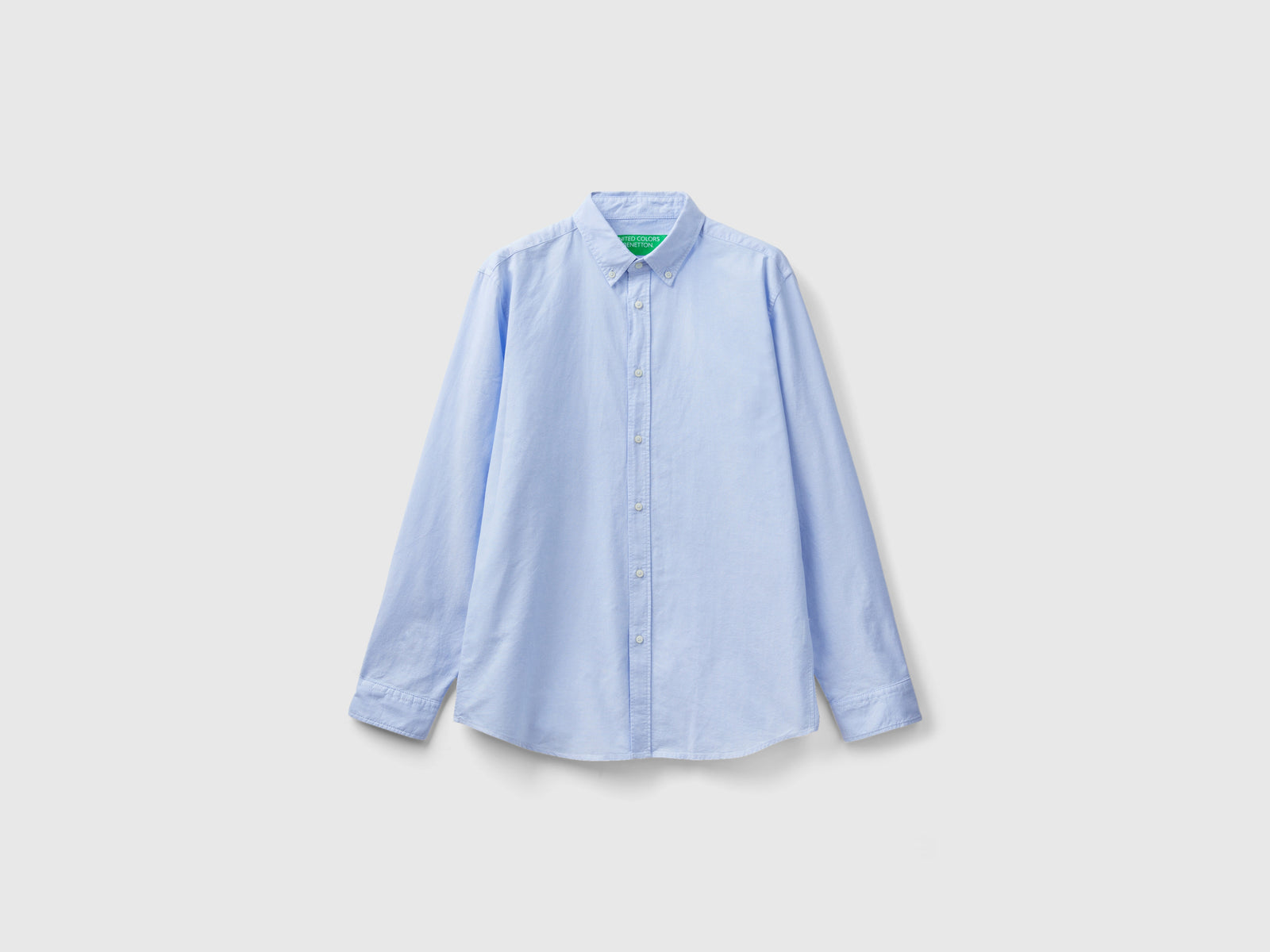 Camicia slim fit button down da uomo celeste | Benetton Outlet