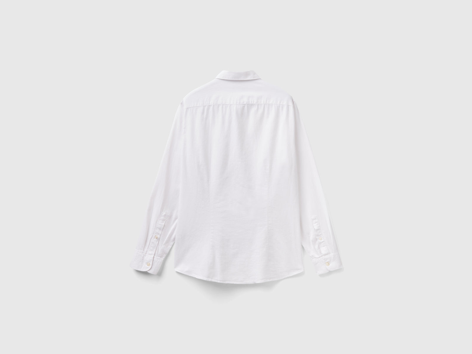 Camicia slim fit in flanella da uomo bianco 2 | Benetton Outlet