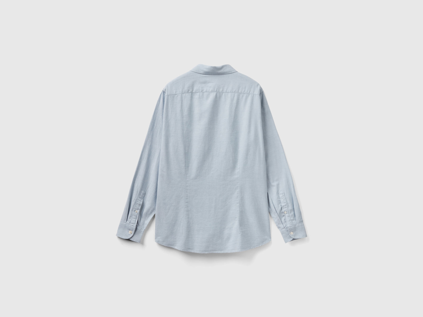Camicia slim fit in flanella da uomo celeste 2 | Benetton Outlet