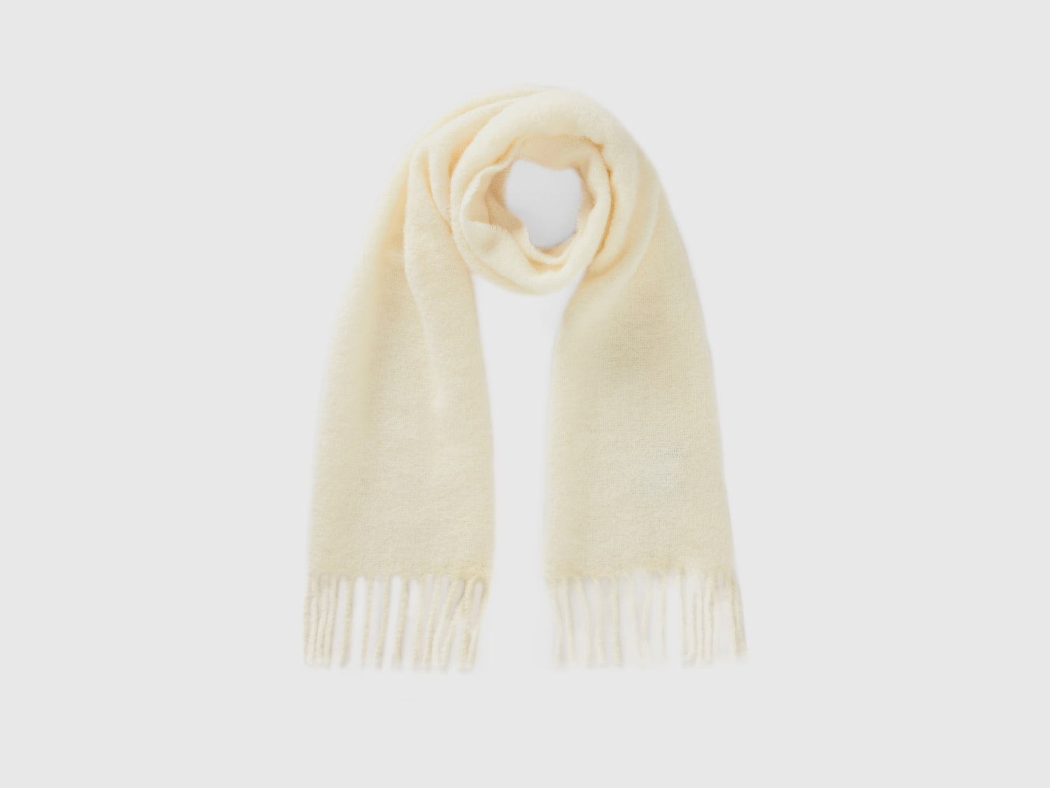 Sciarpa in misto lana e tessuto riciclato da donna beige | Benetton Outlet
