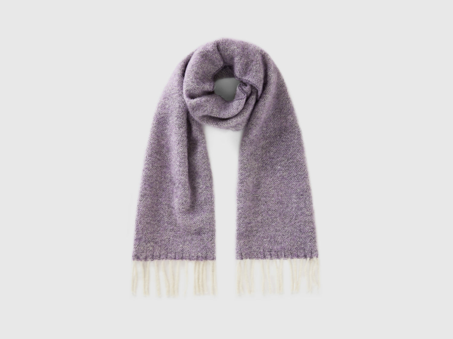 Sciarpa in misto lana e tessuto riciclato da donna lilla | Benetton Outlet