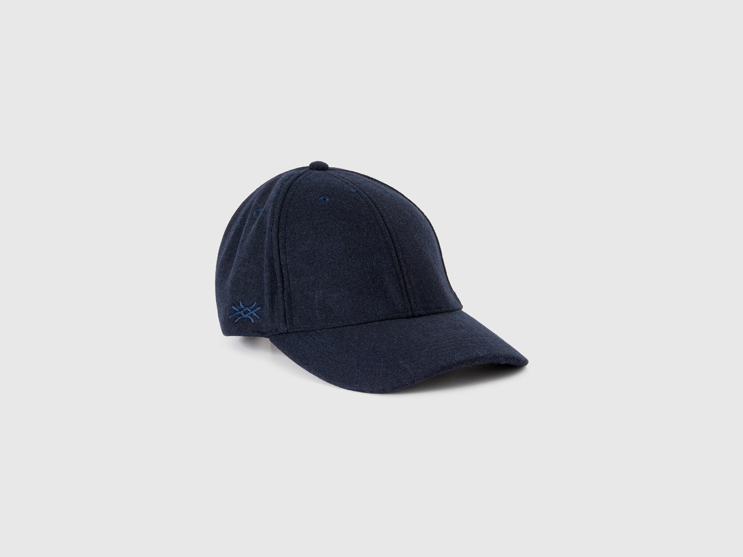 Cappello con visiera in panno da donna blu scuro | Benetton Outlet